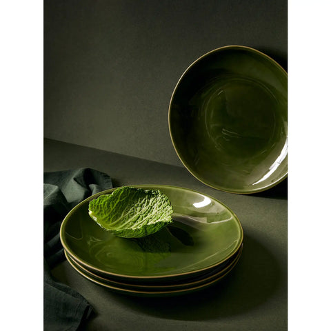 Deep forest green dishes