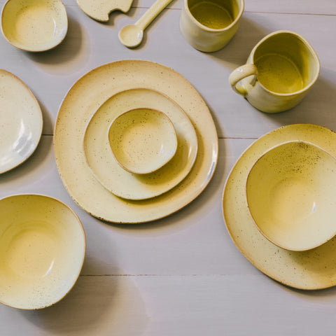 Yellow handcrafted dishware