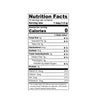 Nutrition facts label with serving size, calories, and various nutrient details on a white background