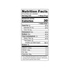 Nutrition facts label for a product with 30 calories per serving on a white background