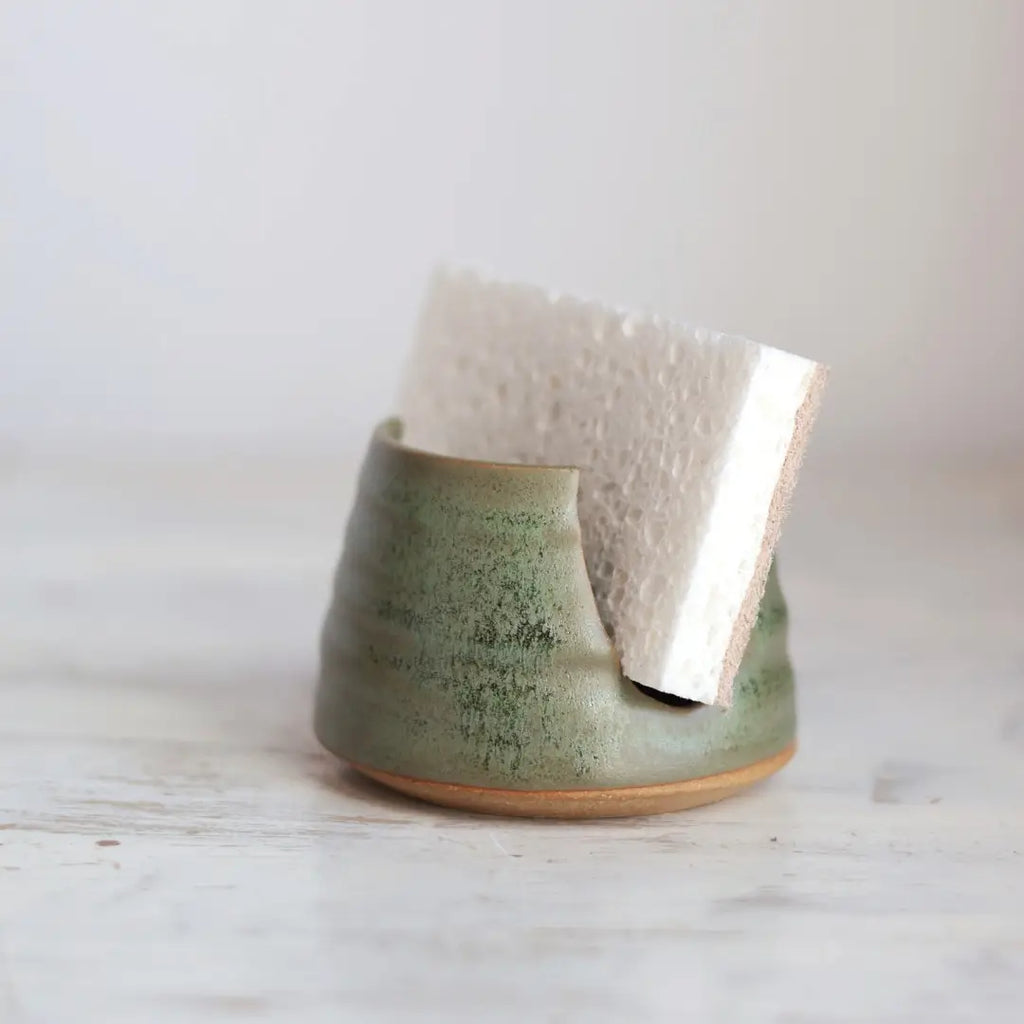 Handmade Ceramic Sponge Holder with Sponge