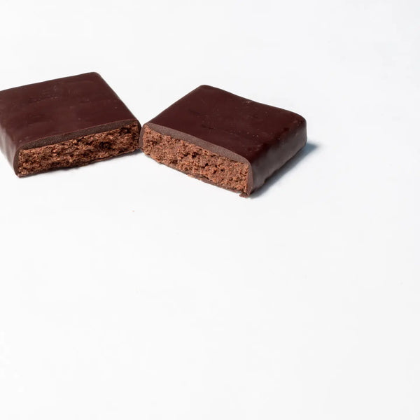 Two chocolate bars on a white background