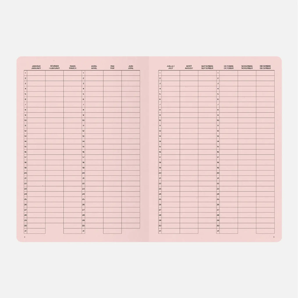 Pink checklist or to-do list sheet with columns on a light pink background