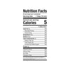 Nutrition facts label for a product with 5 calories per serving