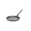 Black frying pan on a white background