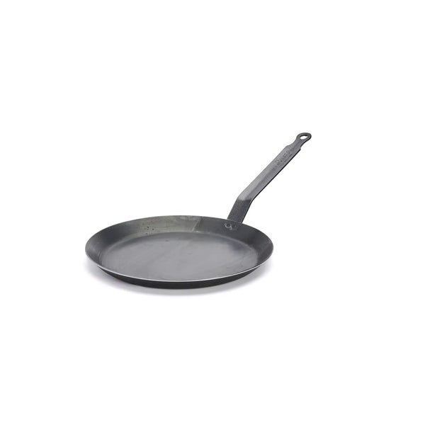 Black frying pan on a white background