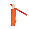 Orange duck-shaped umbrella with a matching cover on a white background