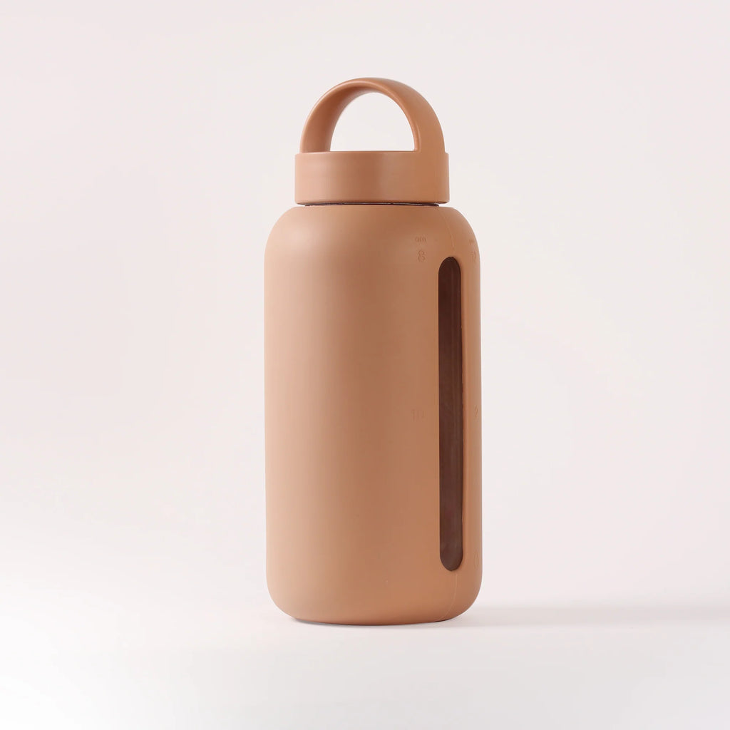 Hydration Tracking Glass Water Bottle in Honey Color