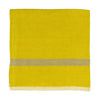 Yellow napkin with a beige stripe on a white background