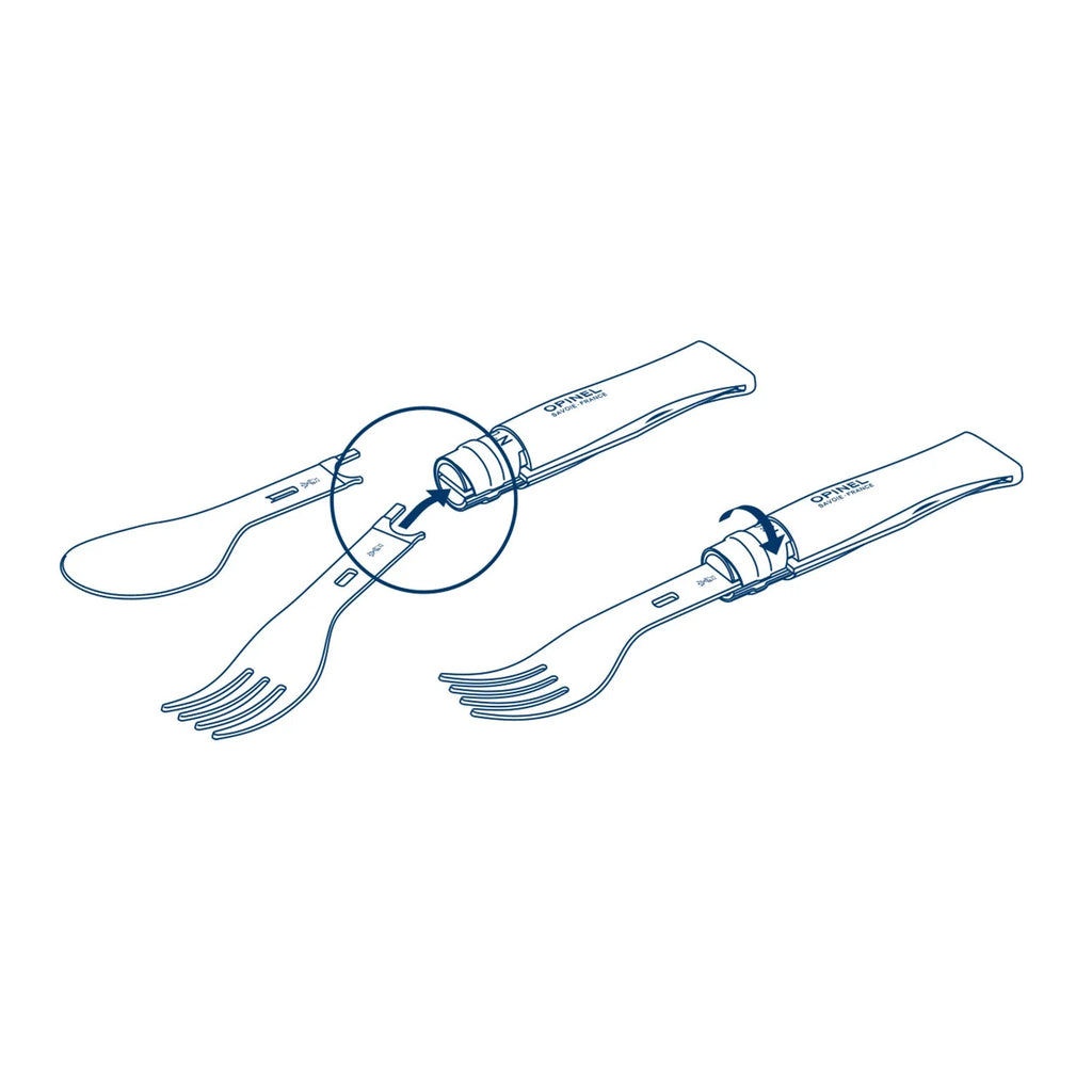 Outline of a spoon and two forks on a white background