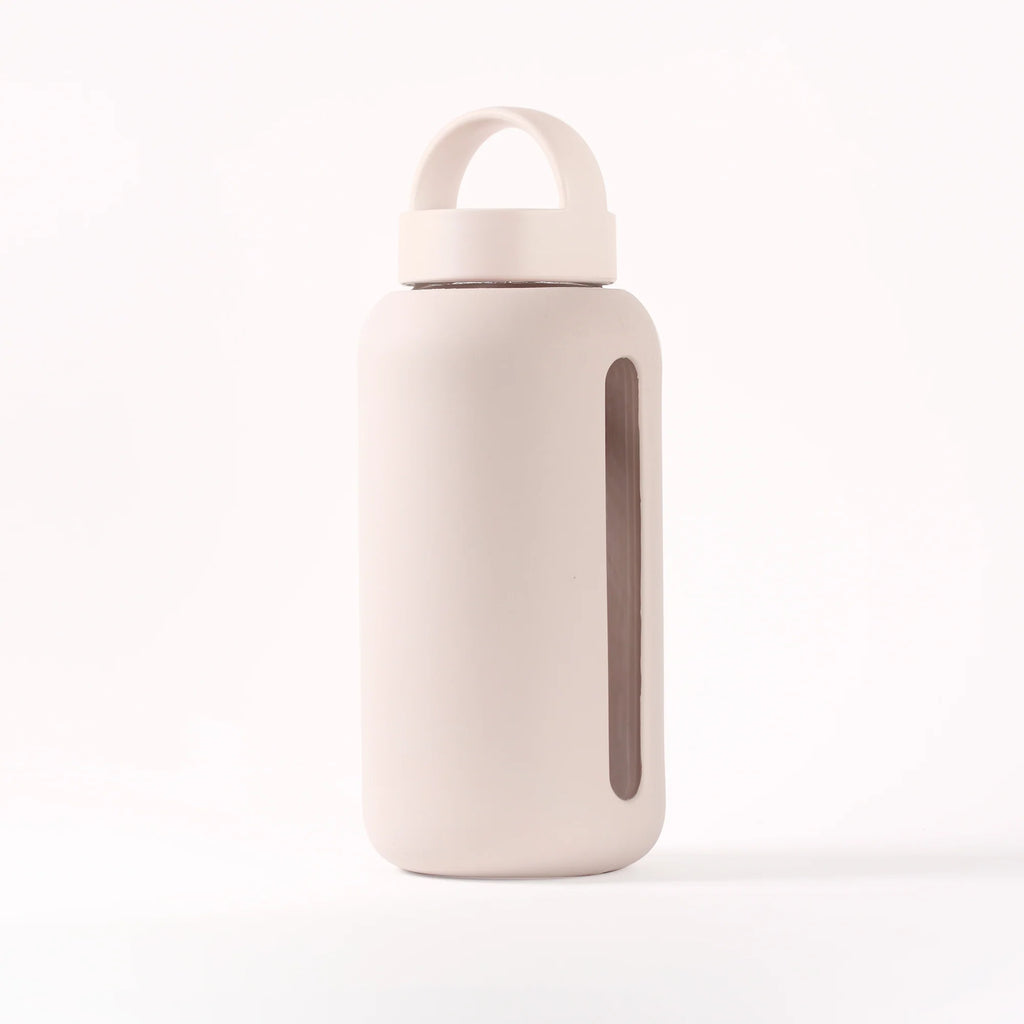 Hydration Tracking Glass Water Bottle in Stone Color