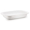 White enamel baking tray on a white background