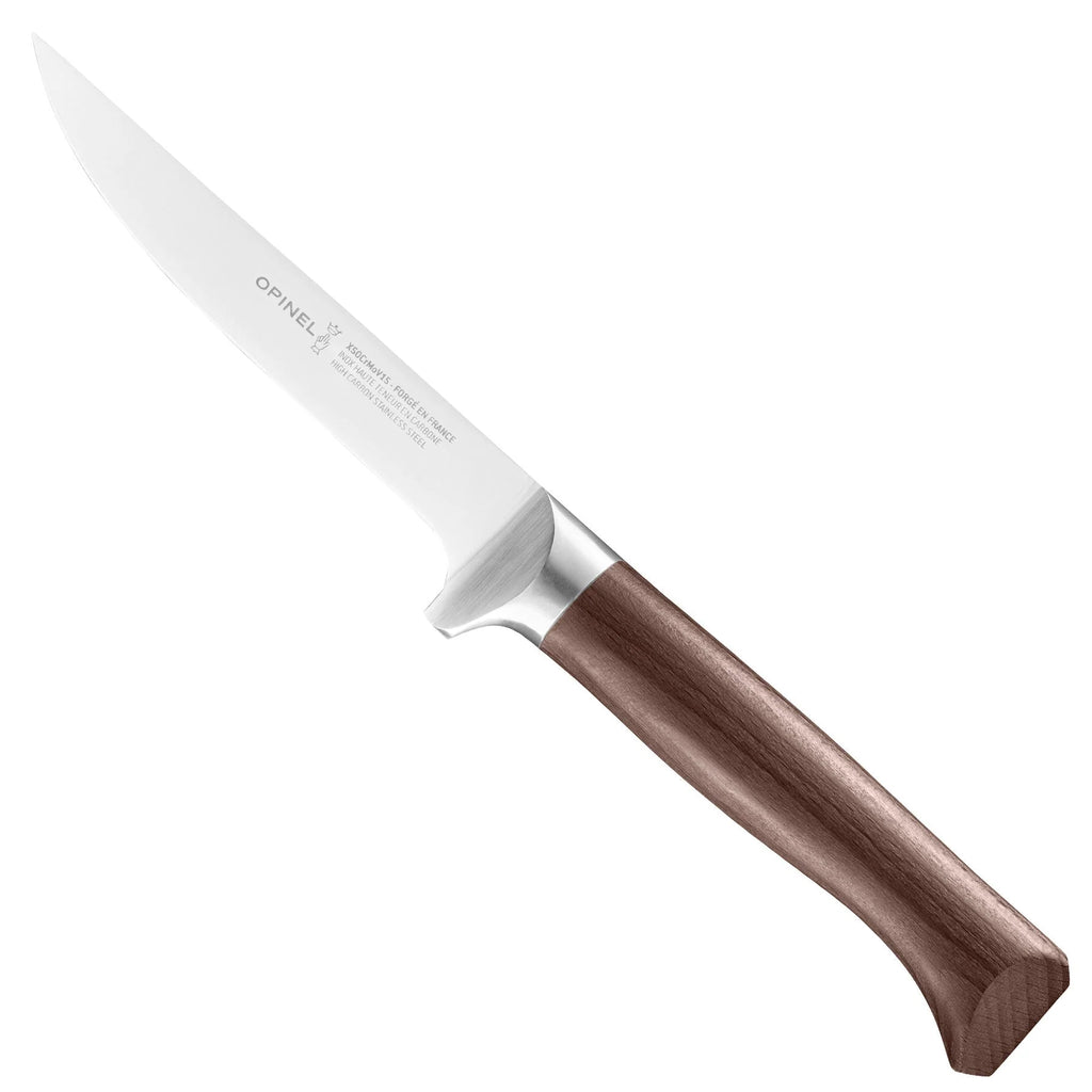 Knife with a brown handle on a white background