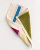 Colorful towel with geometric pattern on a white background