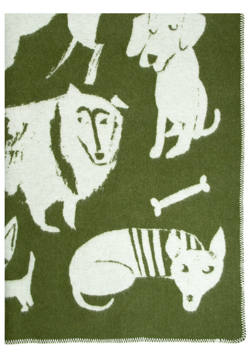 100% Wool Blanket with dog print