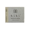 Hibi incense stick packaging with branding and product details on a white background