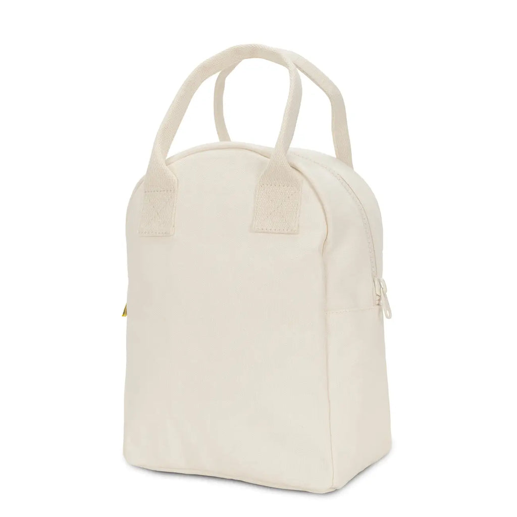 White bag with handles on a white background