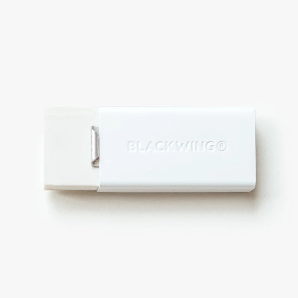 White pencil case with 'BLACKWING' branding on a white background