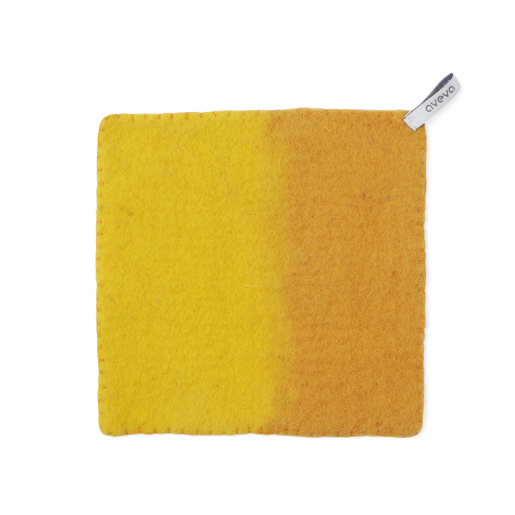 Ochre Colored 100% wool potholder