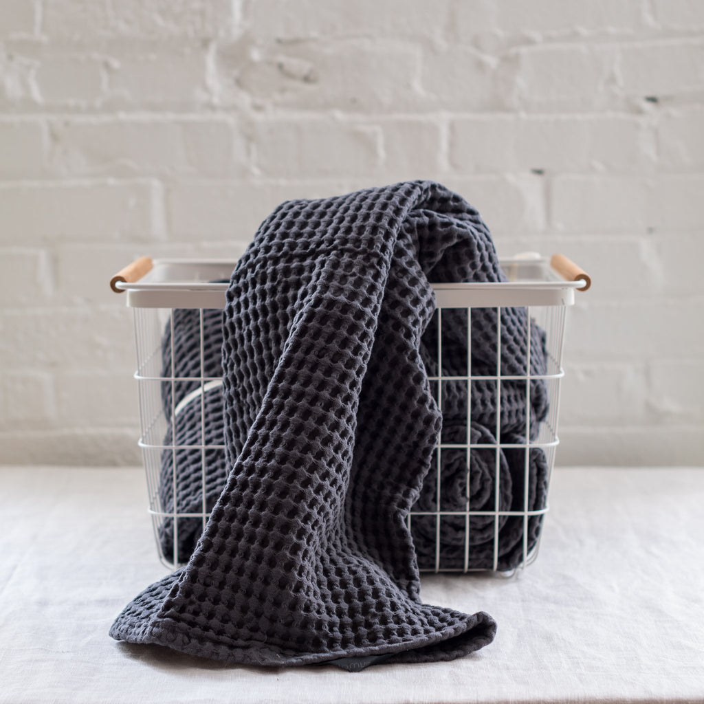 caro waffle towel - waffle knit - waffle weave towel - bath towel  - blomus 