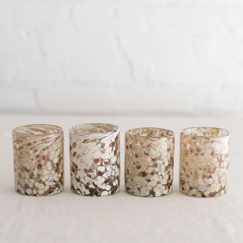 confetti glass tumbler - handblown glass - multi colored glass - hawkins new york