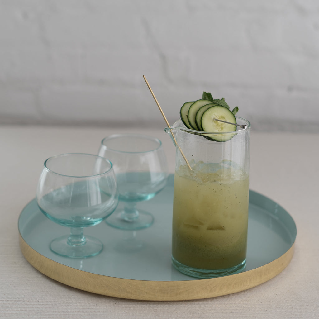 recycled glass - glass goblet - Be Home goblets - short-stem glassware - wine glasses - recycled wine glasses