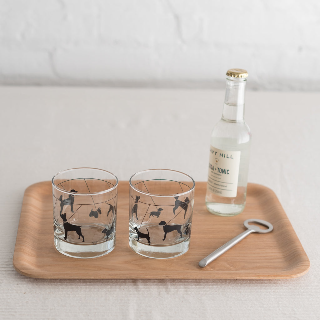 retro bar tray - nonslip bar tray - natural wood bar tray - teak bar tray - lightweight bar tray