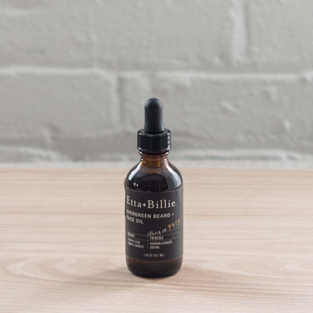 evergreen beard oil - etta billie - face oil - beard oil