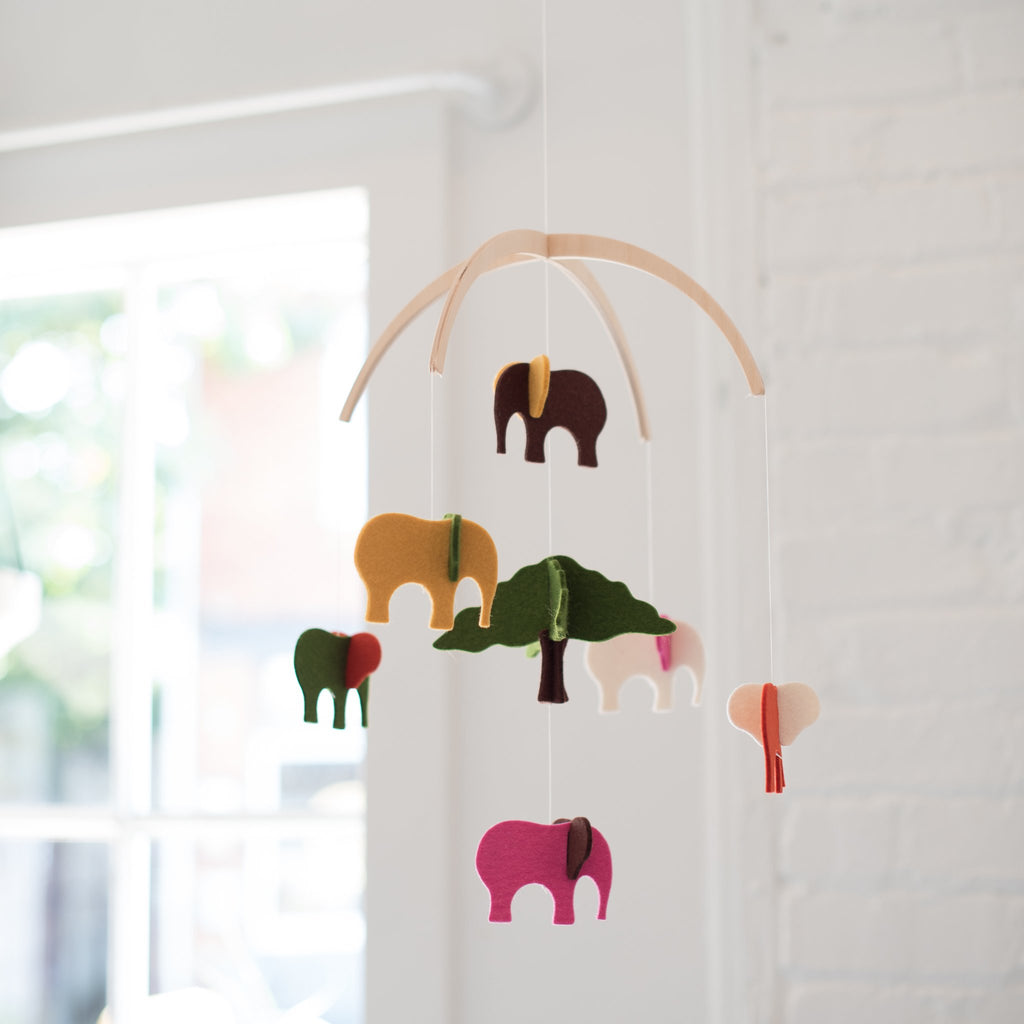 baby mobile - felt - wool - elephant mobile